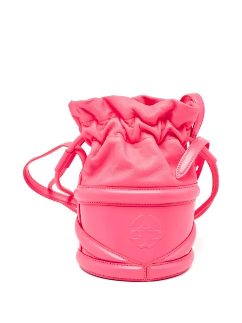 Alexander McQueen Neon Pink Leather The Soft Curve Bucket Bag